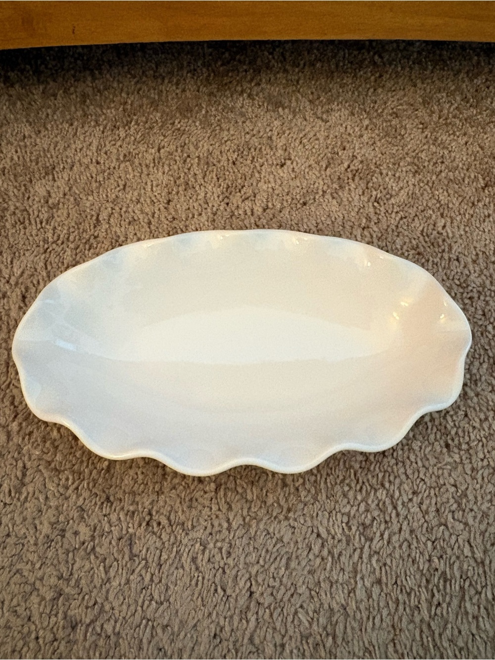 Pfaltzgraff White Ruffled Ceramic Serving Dish